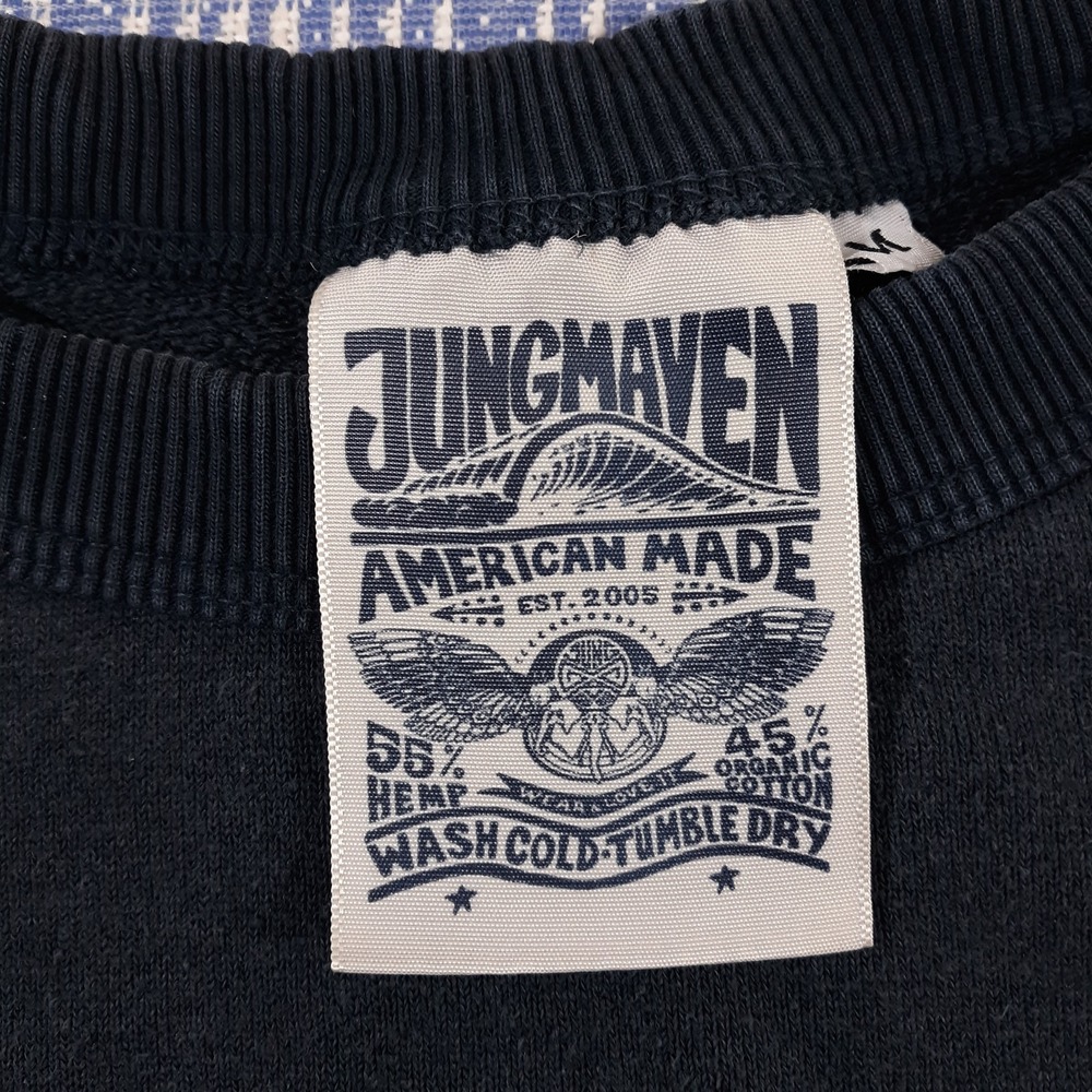 Jungmaven Sweatshirt Pullover Womens M Relaxed Fit Blue Hemp Organic Cotton Flaw - Picture 3 of 10